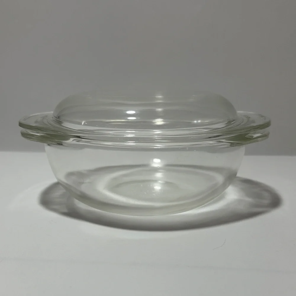 Vintage 1930s / 1940s Pyrex Clear Glass Serving Bowl 022 with Lid 682-C5